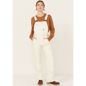 Carhartt Women's Rugged Flex Loose Fit Canvas Bib Overalls 106001 NAT Size XS
